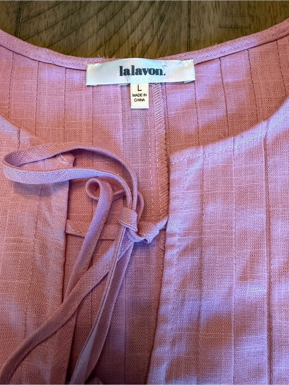 Lalavon Pink Pleated Tank- size Large - Picture 2 of 6